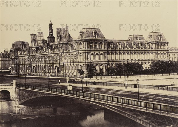Hôtel de Ville, No. 41, Édouard Baldus, French, born Germany, 1813 - 1889, Paris, France; 1860s; Albumen silver print