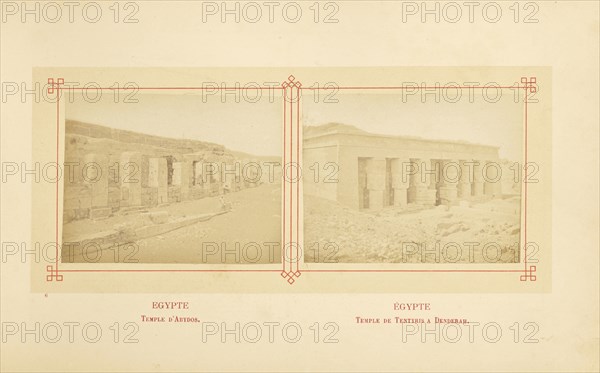 Temple d'Abydos; Félix Bonfils, French, 1831 - 1885, Alais, France; about 1878; Albumen silver print