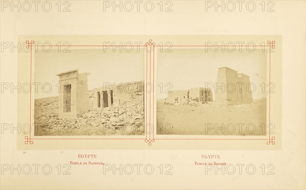 Temple de Dandour; Félix Bonfils, French, 1831 - 1885, Alais, France; about 1878; Albumen silver print