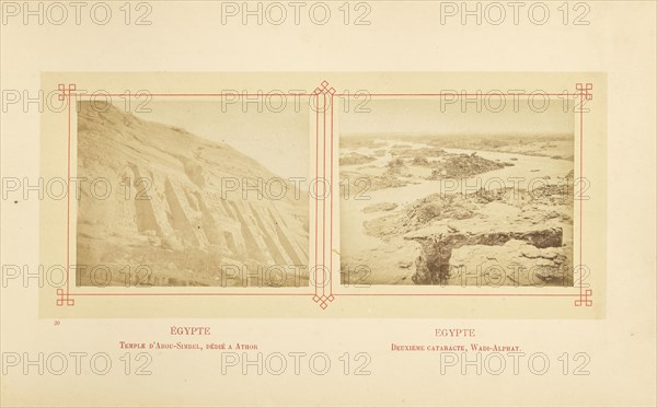 Temple d-Abou-Simbel dédié à Athor; Félix Bonfils, French, 1831 - 1885, Alais, France; about 1878; Albumen silver print