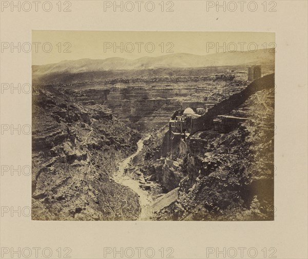 Mar Saba, General View of the Convent and Ravine of the Kidron; Francis Bedford, English, 1815,1816 - 1894, London, England