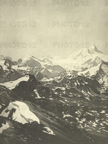 Weisshorn 4512 m. Pris de la Bella Tola; Aimé Civiale, Italian, 1821 - 1893, Print by Jean-Dominique Gustave Arosa French