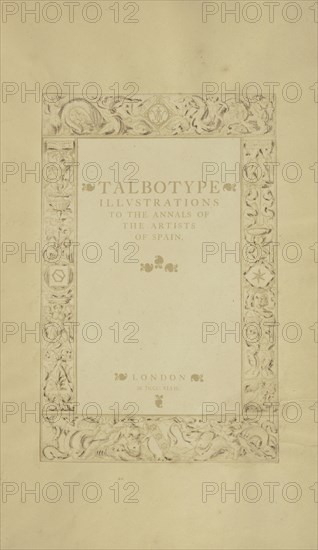 Title Page and Dedication; Nikolaas Henneman, British, 1813 - 1893, London, England; 1847; Salted paper print; 14.3 × 9.2 cm