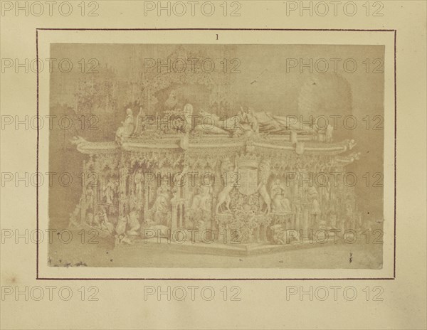 Marble Tomb of King Don Juan II in the Chartreuse of Miraflores near Burgos; Nikolaas Henneman British, 1813 - 1893, London