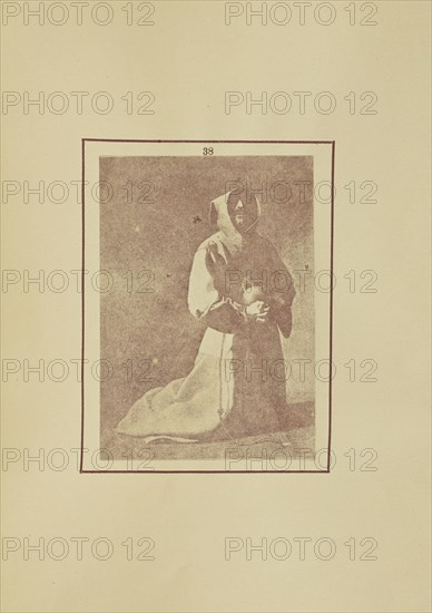 Franciscan Friar at Prayer; Nikolaas Henneman, British, 1813 - 1893, London, England; 1847; Salted paper print; 7.6 × 5.4 cm