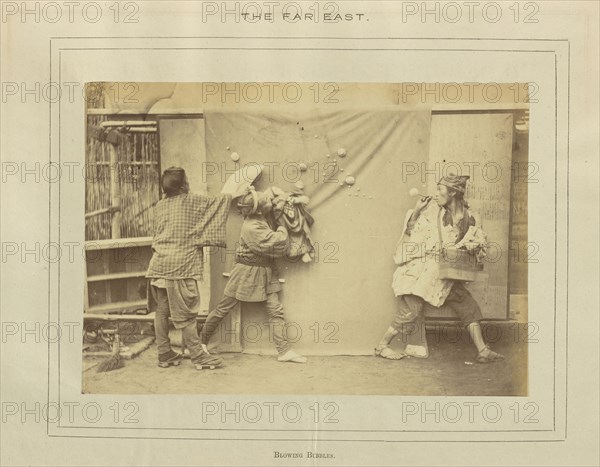 Blowing Bubbles; Tokyo, Japan; 1874; Albumen silver print