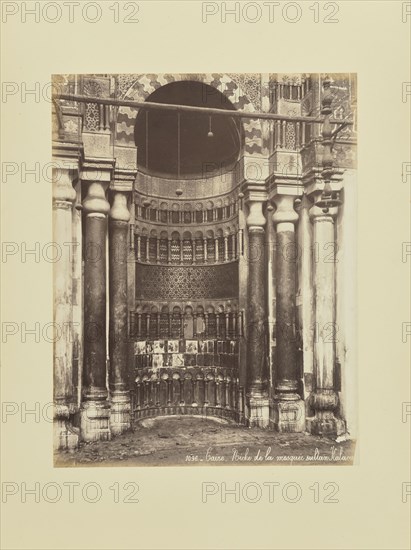 Caire - Niche de la mosquée sultan sic Kalaoun; Félix Bonfils, French, 1831 - 1885, 1870s; Albumen silver print