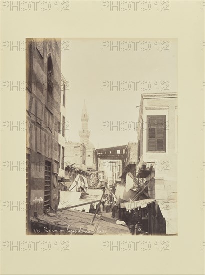 Vue sur un bazar du vieux Caire; Félix Bonfils, French, 1831 - 1885, 1870s; Albumen silver print