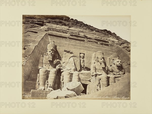 Nubie. Temple d'Abou-Simbel, égypte; Félix Bonfils, French, 1831 - 1885, 1870s; Albumen silver print