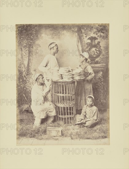 Bread Sellers; Hippolyte Arnoux, French, active 1860s - 1880s, Port Said, Egypt, Africa; 1870s; Albumen silver print