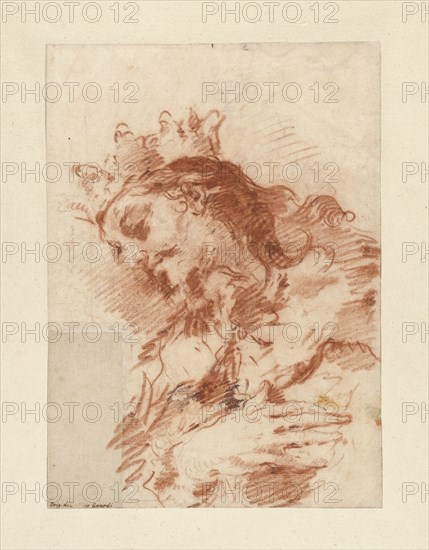 Half-Length Figure of a Magus; verso, A Seated Ruler Half-Length Carrying a Scepter; Giovanni Antonio Guardi Italian, 1699