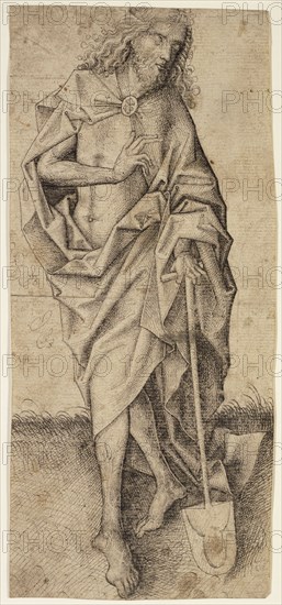 Christ as the Gardener; Upper Rhenish Master, German, active about 1470 - 1490, about 1470 - 1490; Pen and gray black ink