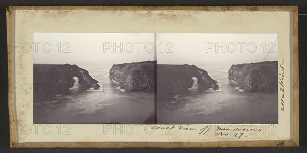 Coast View off Mendocino; Carleton Watkins, American, 1829 - 1916, before 1863; Collodion on glass; 5.4 x 14.4 cm
