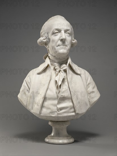 Bust of Marie-Sébastien-Charles-François Fontaine de Biré; Jean-Antoine Houdon, French, 1741 - 1828, 1785; Marble