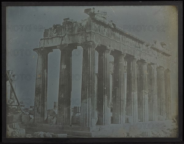 Facade and North Colonnade of the Parthenon on the Acropolis, Athens; Joseph-Philibert Girault de Prangey, French, 1804 - 1892