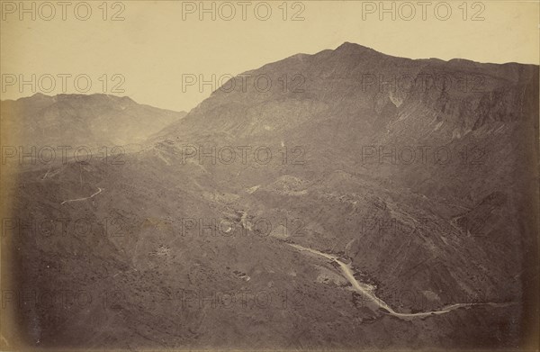 Aerial view of desert; John Burke, British, active 1860s - 1870s, Afghanistan; 1878 - 1879; Albumen silver print