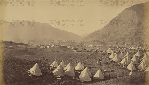 Tents in desert camp; John Burke, British, active 1860s - 1870s, Afghanistan; 1878 - 1879; Albumen silver print