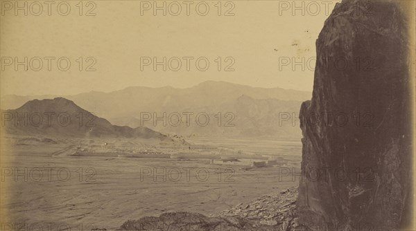 Desert view with fort in distance; John Burke, British, active 1860s - 1870s, Afghanistan; 1878 - 1879; Albumen silver print