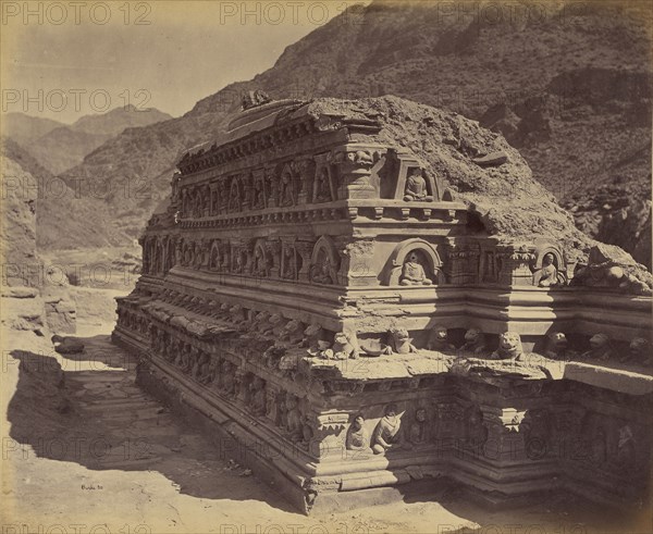 Carved stone ruins; John Burke, British, active 1860s - 1870s, Afghanistan; 1878 - 1879; Albumen silver print