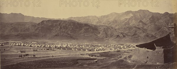 Military camp in valley; John Burke, British, active 1860s - 1870s, Afghanistan; 1878 - 1879; Albumen silver print