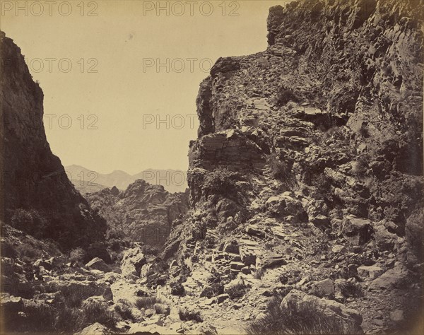 Mountain pass; John Burke, British, active 1860s - 1870s, Afghanistan; 1878 - 1879; Albumen silver print