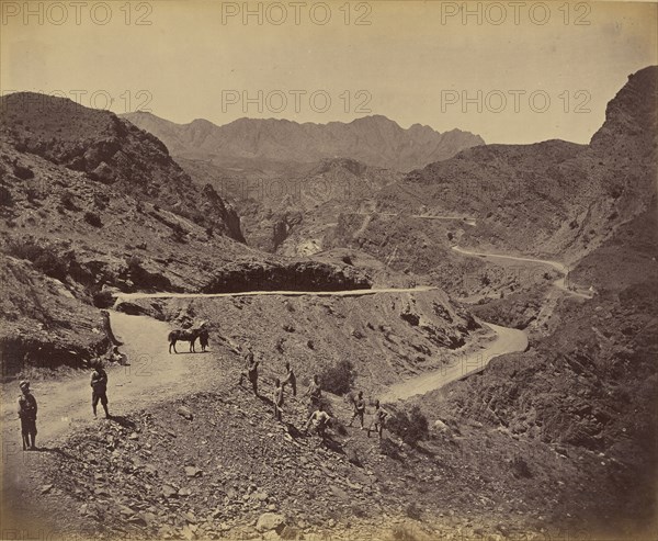 Men working on hillside; John Burke, British, active 1860s - 1870s, Afghanistan; 1878 - 1879; Albumen silver print