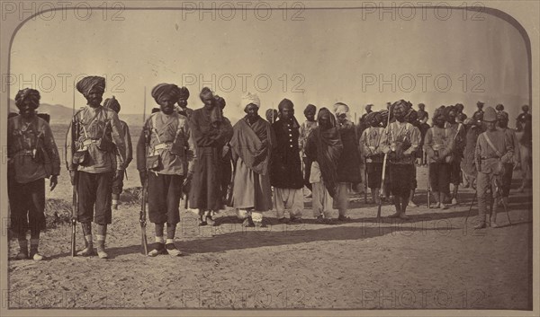 Group of soldiers; John Burke, British, active 1860s - 1870s, Afghanistan; 1878 - 1879; Albumen silver print