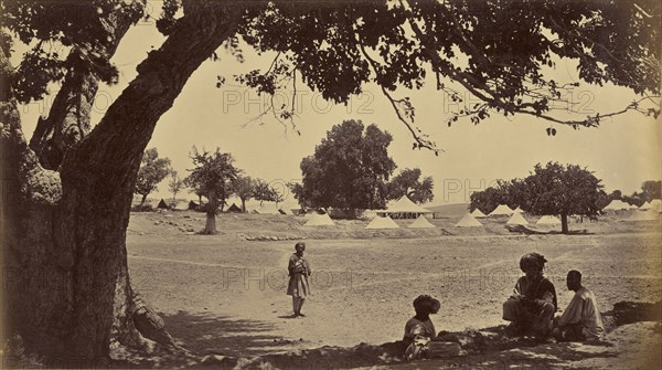 Figures resting in shade; John Burke, British, active 1860s - 1870s, Afghanistan; 1878 - 1879; Albumen silver print