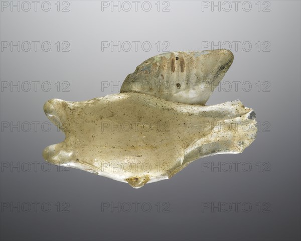 Fish Flask; Roman Empire; 3rd century; Glass; 3.5 cm, 1 3,8 in