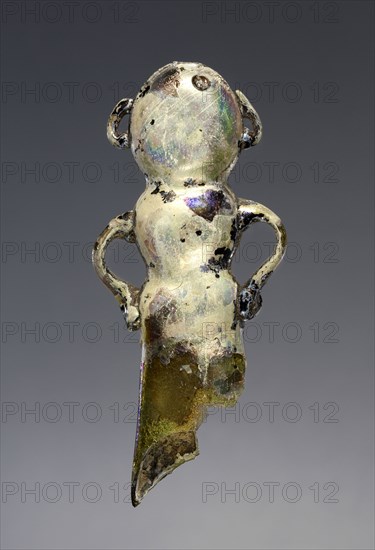 Fragmentary Statuette of a Male Figure; Roman Empire; perhaps 4th century; Glass; 6.9 cm, 2 11,16 in