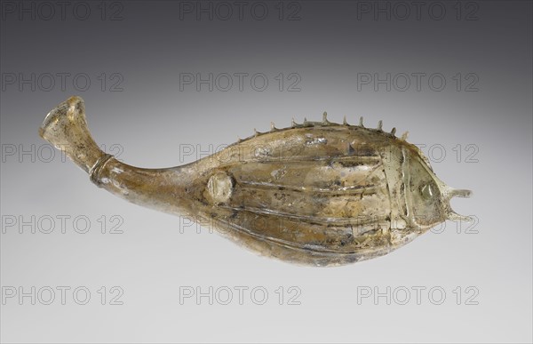 Fish Flask; Roman Empire; 3rd century; Glass; 8 x 21 cm, 3 1,8 x 8 1,4 in
