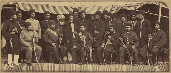 Group portrait; John Burke, British, active 1860s - 1870s, Afghanistan; 1878 - 1879; Albumen silver print