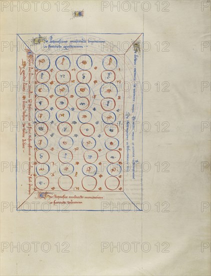 Chart; Virgil Master, French, active about 1380 - 1420, Paris, France; about 1405; Tempera colors, gold paint, gold leaf