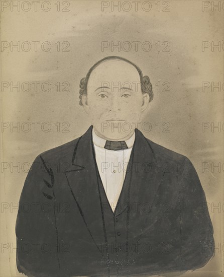 Portrait of a man; American; about 1850 - 1860; Hand-colored salted paper print; 22.6 × 17.6 cm, 8 7,8 × 6 15,16 in