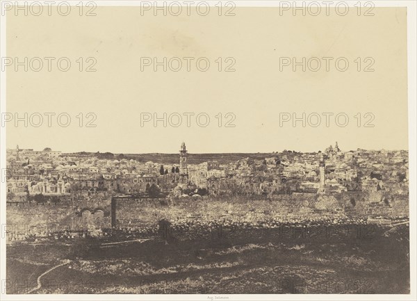 Jérusalem. Enceinte du Temple. Vue générale de la face Est. Pl. 3; Auguste Salzmann, French, 1824 - 1872, Louis Désiré