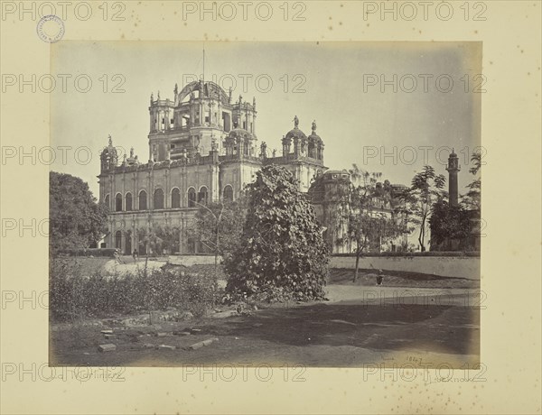 Lucknow; La Martiniere sic, from the Garden; Samuel Bourne, English, 1834 - 1912, Lucknow, India, Asia; 1865 - 1866; Albumen