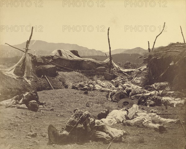 Interior of Fort McKee; Felice Beato, 1832 - 1909, Korea; about June 11, 1871; Albumen silver print