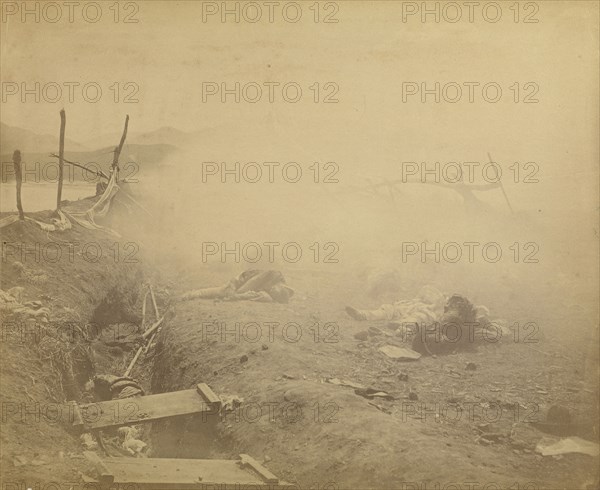 Interior of 2nd Fort Captured Marine Redout; Felice Beato, 1832 - 1909, Korea; June 1871; Albumen silver