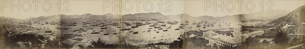 Panorama of Hong Kong, showing the Fleet for North China Expedition; Felice Beato, 1832 - 1909, Henry