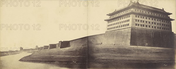 North and East Corner of the Wall of Peking, Beijing, China; Felice Beato, 1832 - 1909, Henry Hering, 1814 - 1893