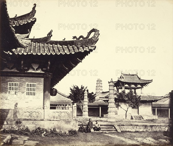 Temple of the Tartar Quarter, Canton; Felice Beato, 1832 - 1909, Henry Hering, 1814 - 1893