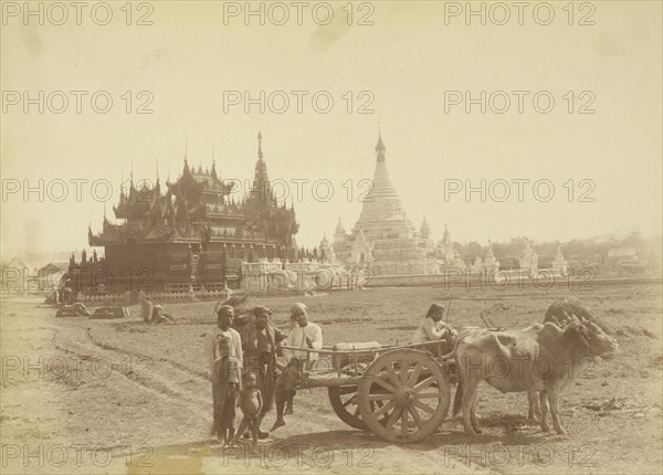 Pagoda and Kyaung Built by the Captain of King Thibaw Min's Bodyguard; Felice Beato, 1832 - 1909, Burma