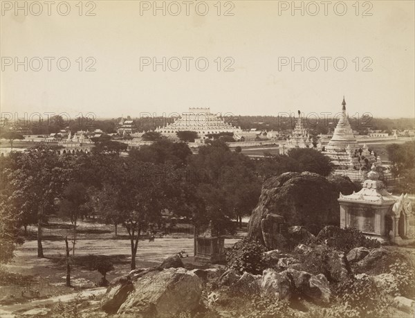 The Incomparable Pagoda from Mandalay Hill; Felice Beato, 1832 - 1909, Mandalay, Burma; about 1890