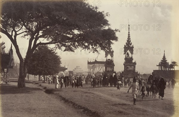 Bhong Yee's Funeral Procession; Felice Beato, 1832 - 1909, Burma; 1887 - 1897; Albumen silver print