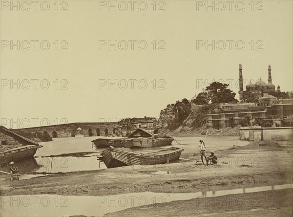 Stone Bridge and the New Fortifications, Lucknow; Felice Beato, 1832 - 1909, Lucknow, Uttar Pradesh, India