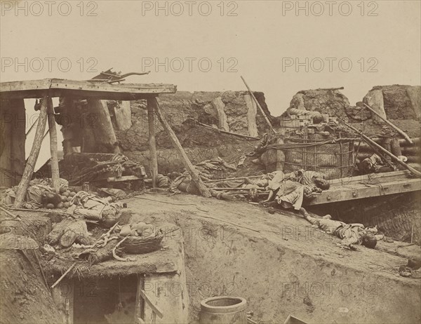 Interior of the English Entrance to North Fort on 21st August, 1860; Felice Beato, 1832 - 1909, Tianjin