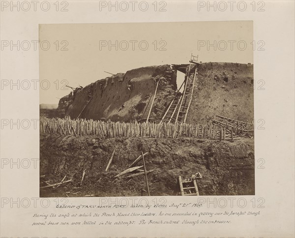 Exterior of the Taku North Fort Immediately After Its Capture by Storm; Felice Beato, 1832 - 1909, Tianjin