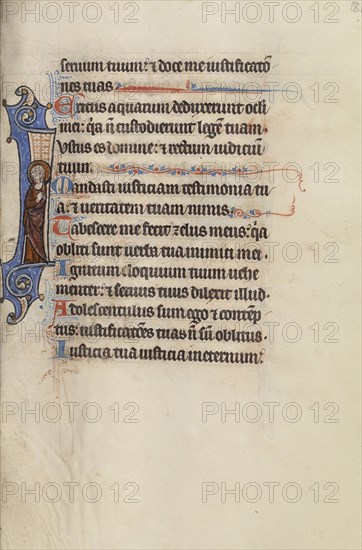 Initial I: A Saint; Bute Master, Franco-Flemish, active about 1260 - 1290, Paris, written, France; illumination about 1270