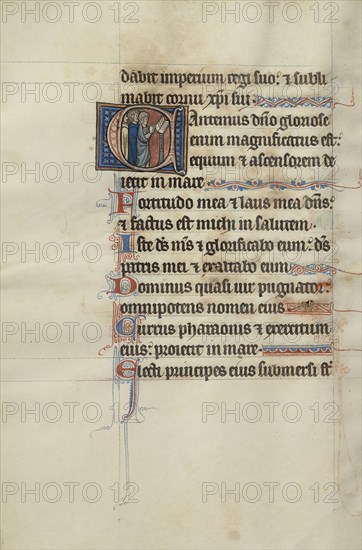 Initial C: Clerics Singing from a Book; Bute Master, Franco-Flemish, active about 1260 - 1290, Paris, written, France