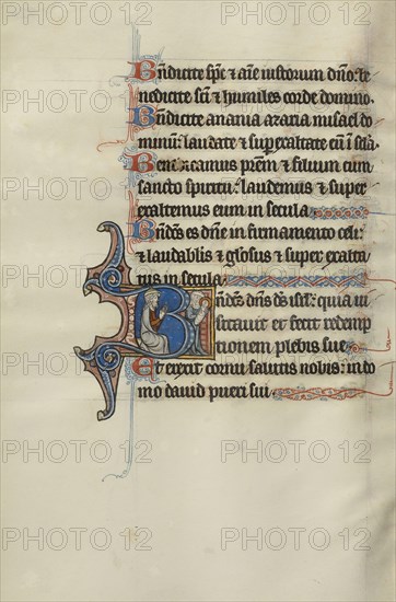 Initial B: A Jew Praying and the Virgin and Child; Bute Master, Franco-Flemish, active about 1260 - 1290, Northeastern